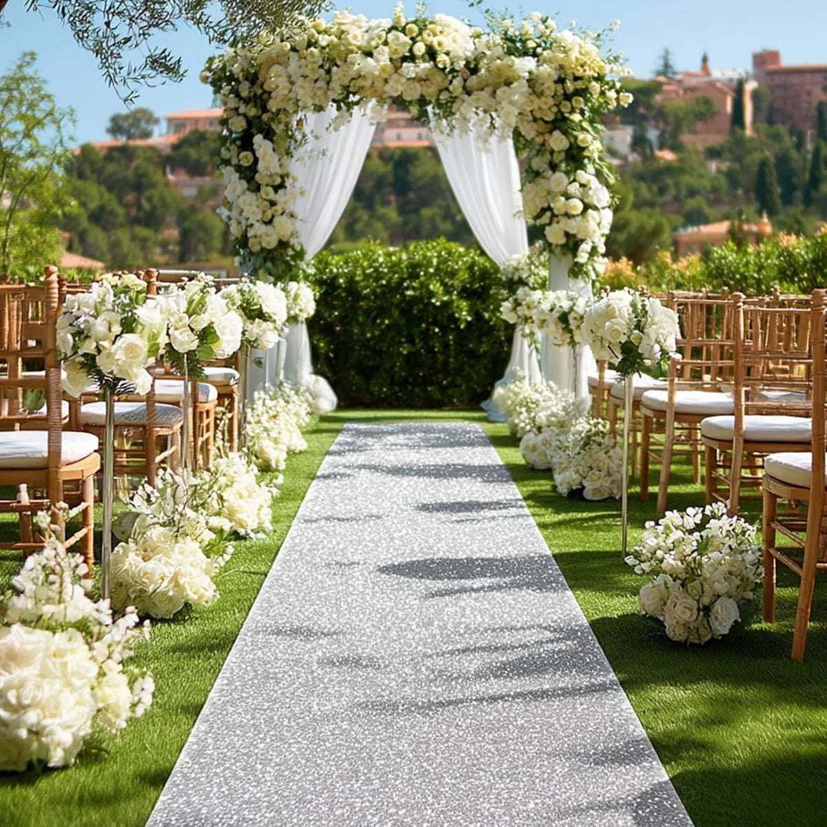 Glitter Carpet Runner for Party - Non-Woven Fabric Runner Rug with Adhesive T...