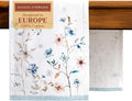 Maison d' Hermine Table Runner 100% Cotton Single Layer Table Runners 108 inches Long for Thanksgiving Christmas Decorations Home Kitchen Dining Party Wedding (Ice Florals, 14.5" x 108")
