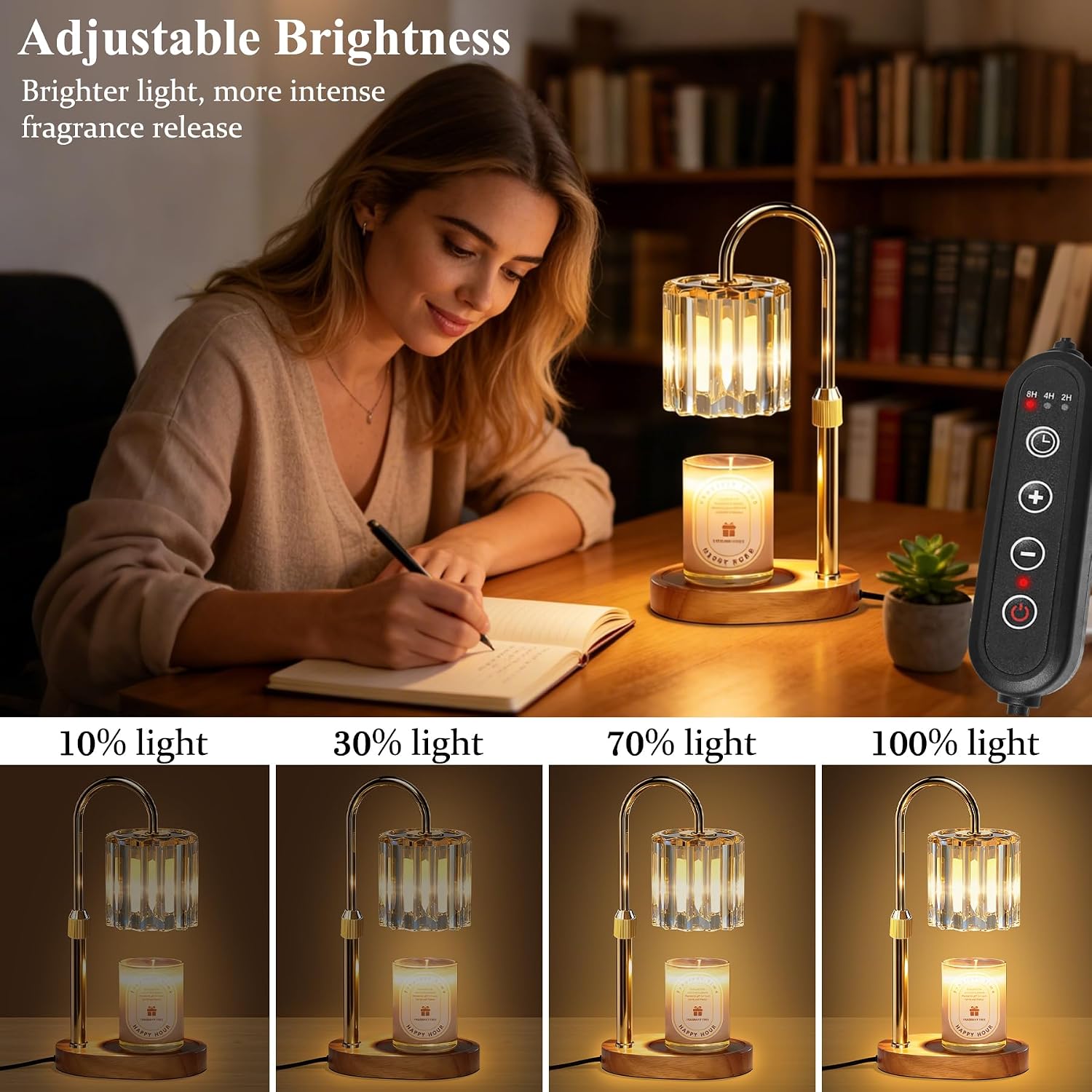 Lukasa Candle Warmer Lamp, with Timer Dimmer Adjustable Height, Home Decor, Room Decor, Wax Melt Warmer for Candles, Gifts for Mom, Gifts for Mother's Day, Birthday Gifts for Women