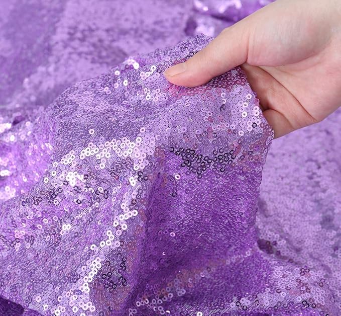 SquarePie Sequin Tablecloth 60 x 120 Inch Lavender Sparkly Table Linen for Wedding Party