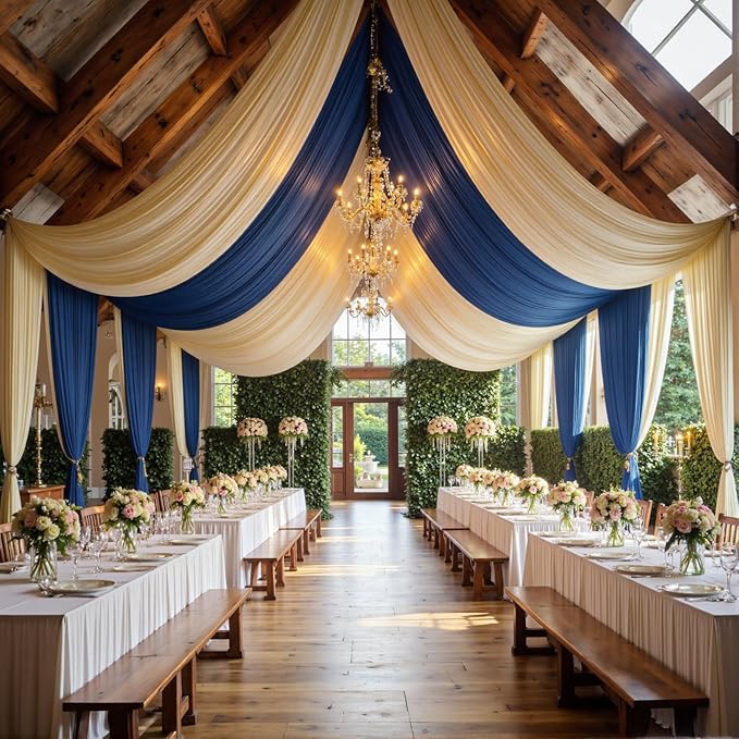 20ft x 15ft Beige Wrinkle Free Backdrop Curtains for Parties,Silky Polyester Fabric Wedding Ceiling Drapes, 4 Panels 15ft Photo Back Drop Drapes for Baby Shower Photography Stage Background Cloth