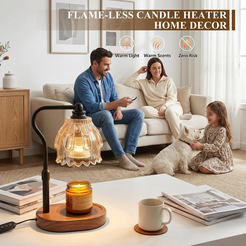 Candle Warmer Lamp with Timer and Wireless Remote Control, Dimmable Candle Warmer for Jar Candles, Height Adjustable Wax Melts Warmer, Mothers Day Birthday Gift for Women, House Warming New Home Decor