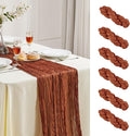6 Pack Terracotta Cheesecloth Table Runner 10FT Long Boho Gauze Table Runner Rustic Sheer Runner for Wedding Bridal Baby Shower Birthday Party Table Decor Fall Thanksgiving Christmas Decorations