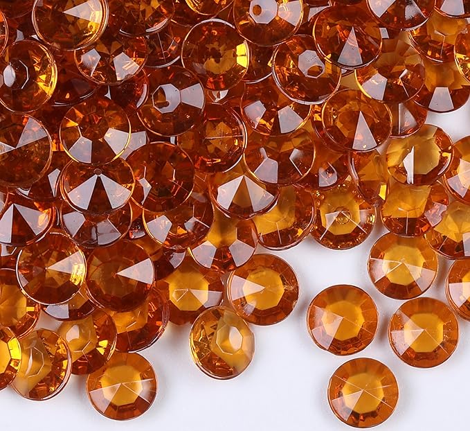 1000pcs/ Pack Wedding Table Acrylic Diamond Scatter Crystals Confetti Acrylic Gems Vase Fillers Rhinestones for Wedding, Bridal Shower, Vase Beads Decorations (10mm, Coffee)