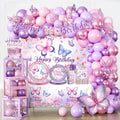 butterfly birthday decorations complete party set, butterfly theme, main product view