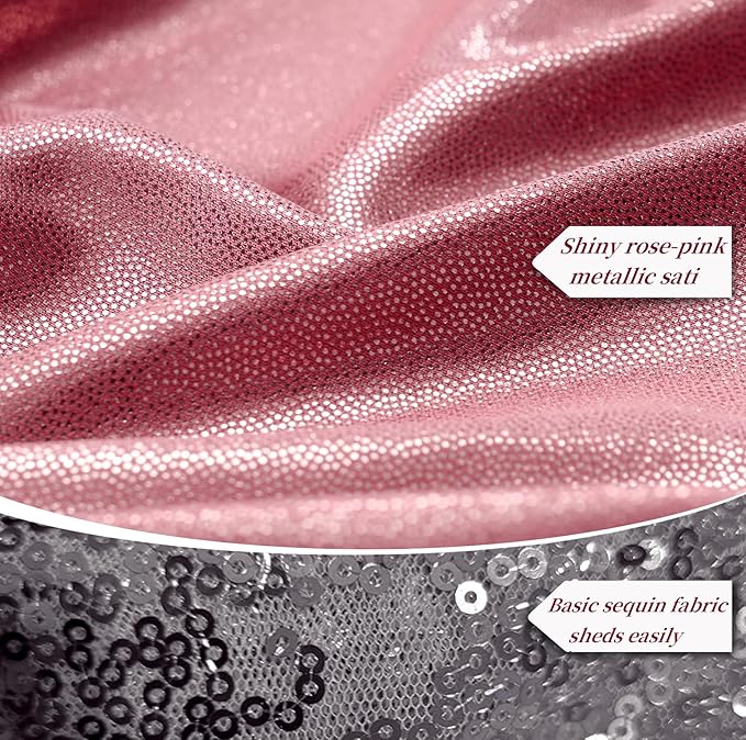 10ftx10ft Rose Gold Sequin Backdrop Curtain for Parties, Wrinkle Free Thick Glitter Sparkle Photo Backdrop Drapes 2 Panels 5x10FT Shimmer Back Drop Cloth for Wedding Birthday Photography Background