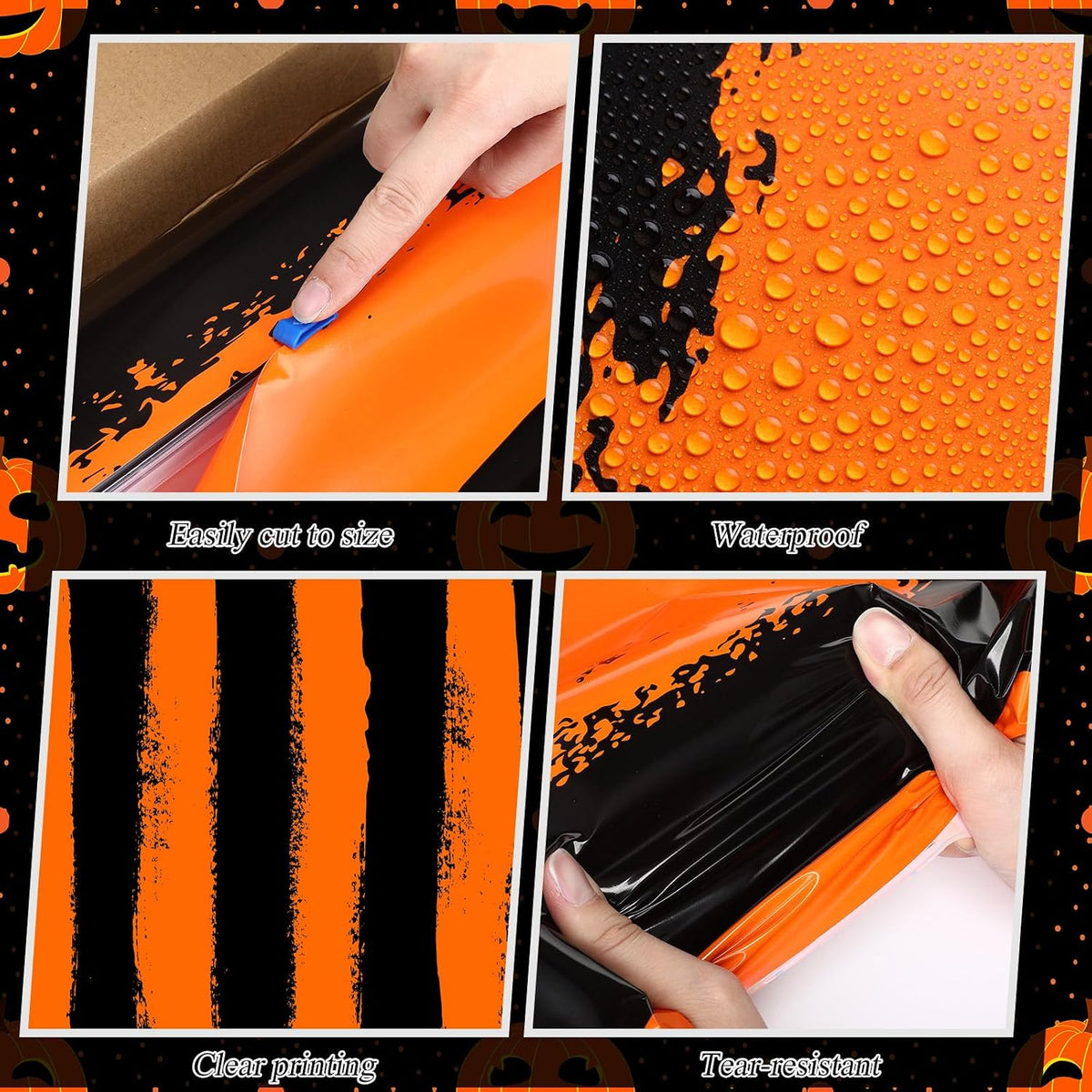 Tudomro 54 Inch x 100 ft Halloween Tablecloth Roll with Cutter Box