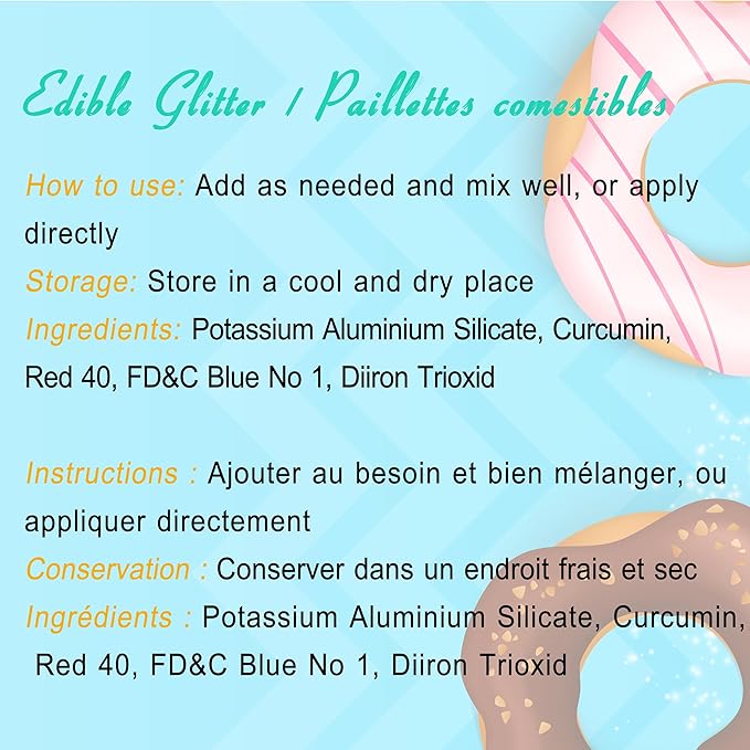 Edible Glitter Paint - 2 fl.oz Food Grade Metallic Glitter Cake Paint for Cake Decorating, Baking, Cupcakes - Shimmer Art Decorative Liquid Edible Paint Food Coloring for Fondant, Donuts (White)