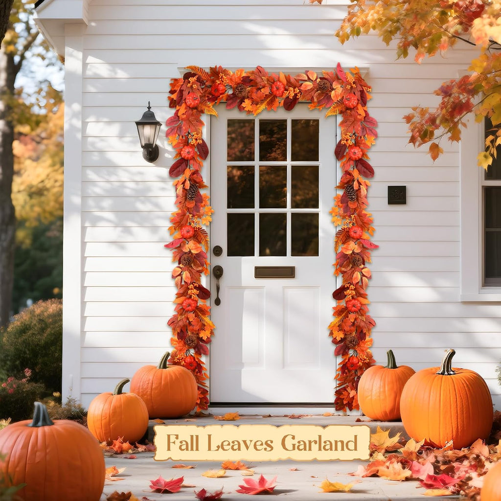 shareconn 9ft fall garland with lights and timer, package contents