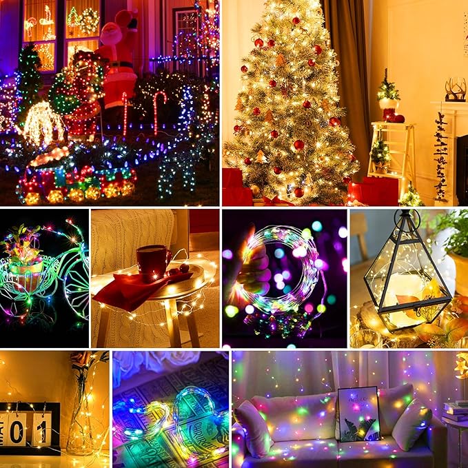 pozzolanas 24 Pack 7ft Waterproof LED Fairy Lights - Battery Operated String Lights with 20 LEDs for Home, Mason Jar, Party, Wedding, Halloween, Christmas Decorations (12 Multicolor & 12 Warm White)