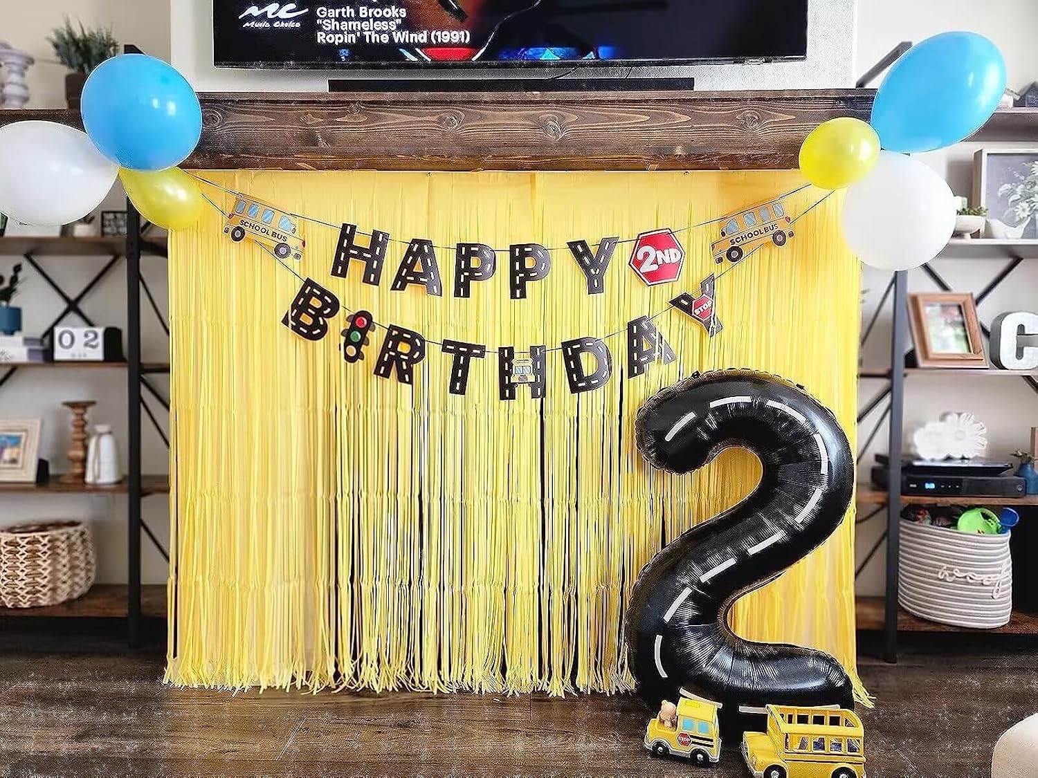 2PC Yellow Backdrop Curtain for Birthday Party Decorations, Yellow Streamers Fringe Backdrop Birthday Decorations, Foil Fringe Curtains Party Decorations