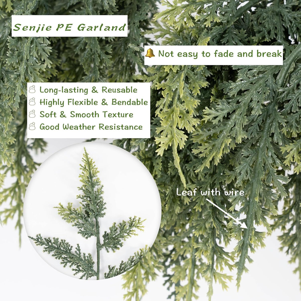 9ft christmas cedar garland real touch greenery for showing dimensions