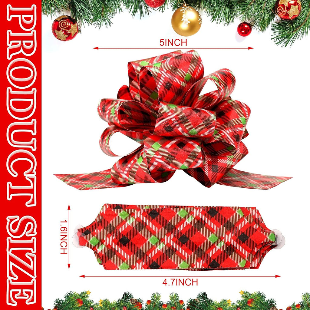 50 Pcs Christmas Pull Bows Gift Wrapping 5 Inch Pull Wrapping Bows for Christmas Tree Decoration Gifts Florist Bouquet Baskets Wreath Decor Easy to Assemble(Classic)