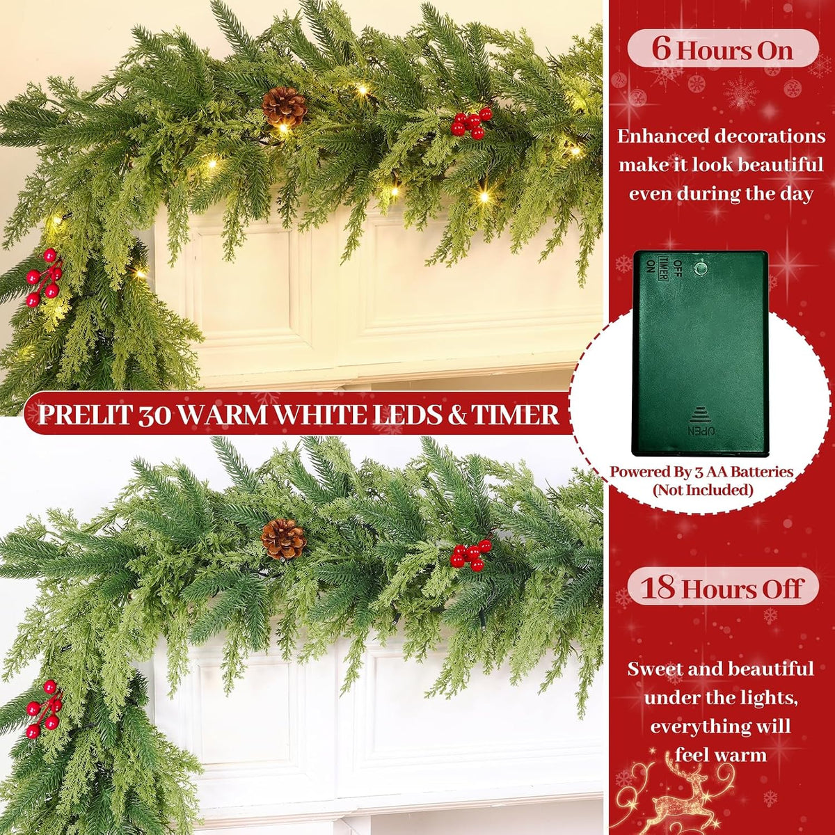 timer 6 ft by 12 in lighted christmas shown in use