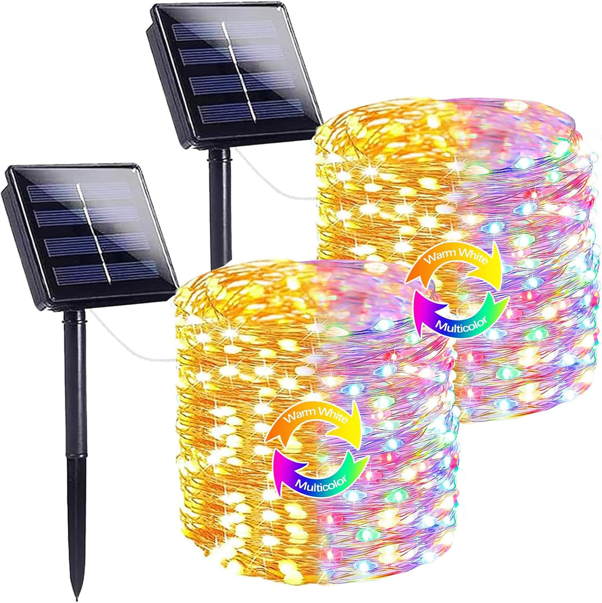 solar fairy lights, 2 pack total 400led 144ft, main product view