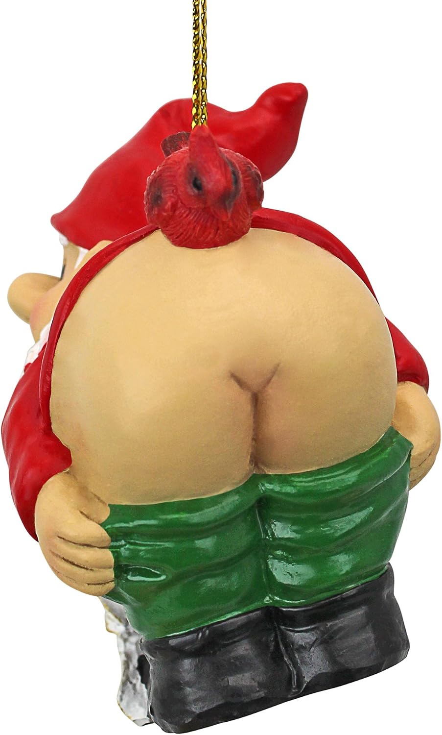 Design Toscano Christmas Ornament - Loonie Moonie Gnome, Garden Gnomes Figurine Statue, 2 Inch