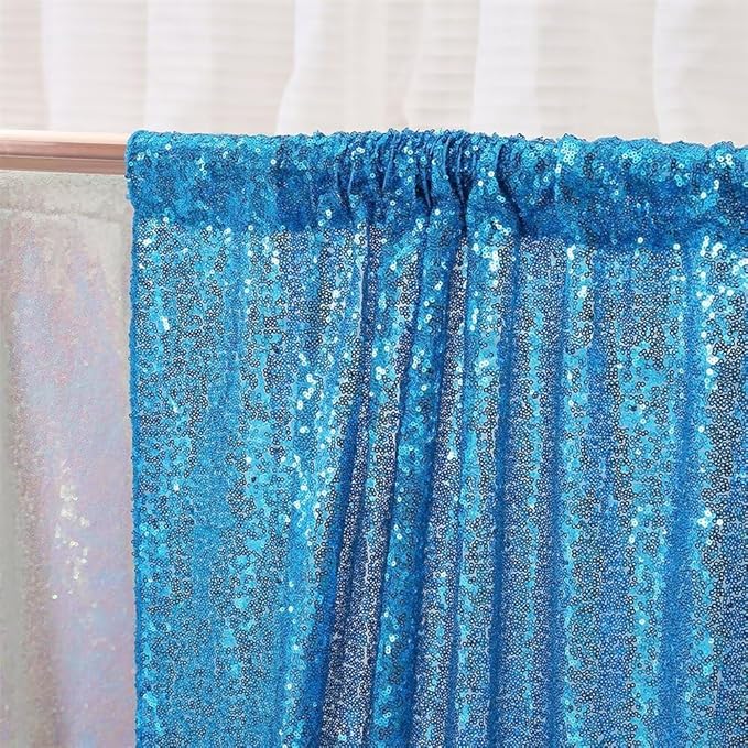 Eternal Beauty Turquoise Sequin Backdrop, 20x10 Ft Glitter Background Curtains for Shimmer Photography Party Wedding Birthday Back Drop Decor