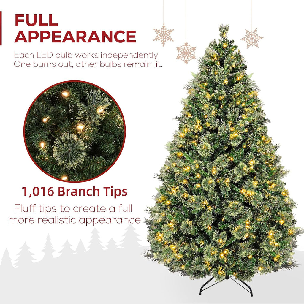 hykolity 6 ft prelit christmas tree with pine shown in use