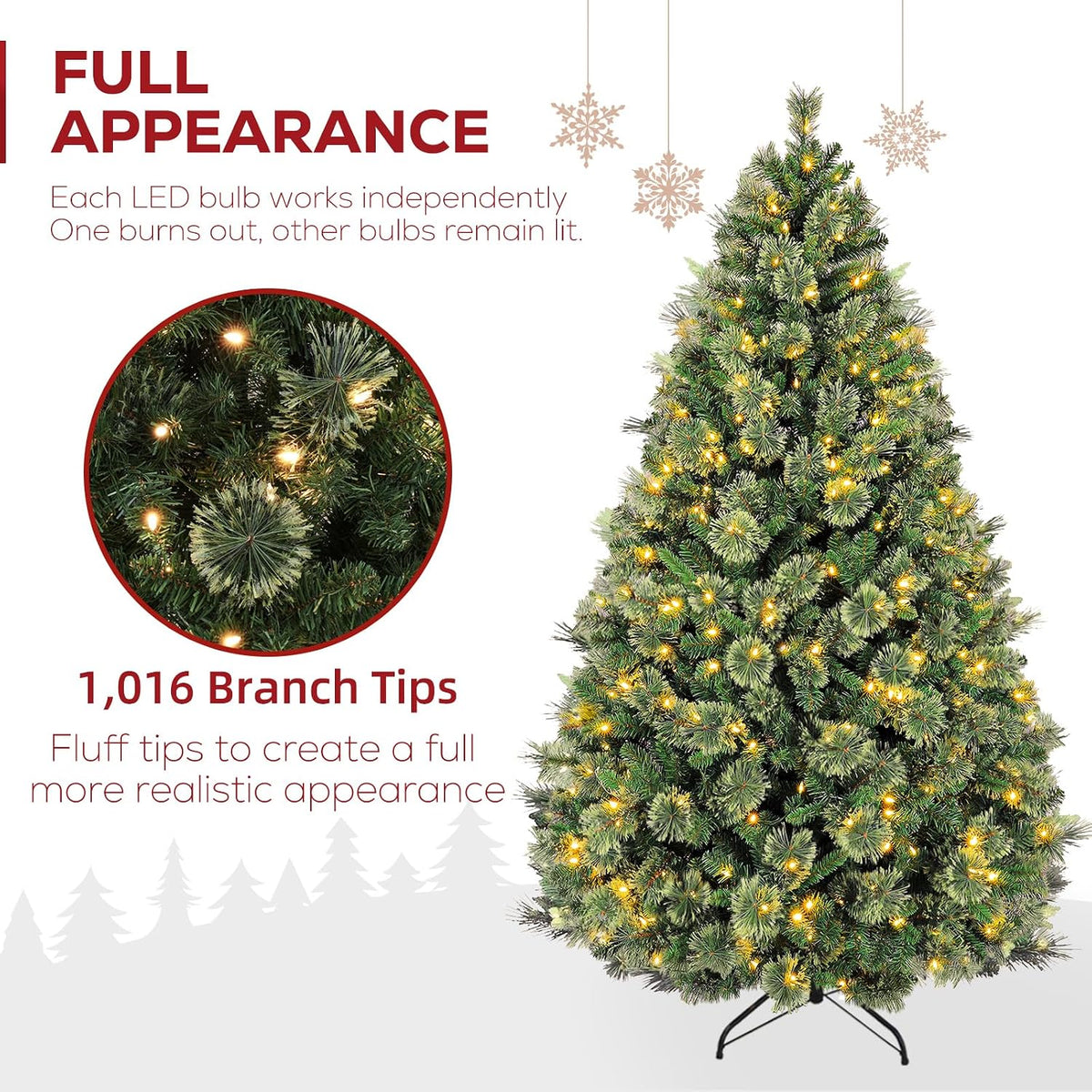 hykolity 6 ft prelit christmas tree with pine shown in use