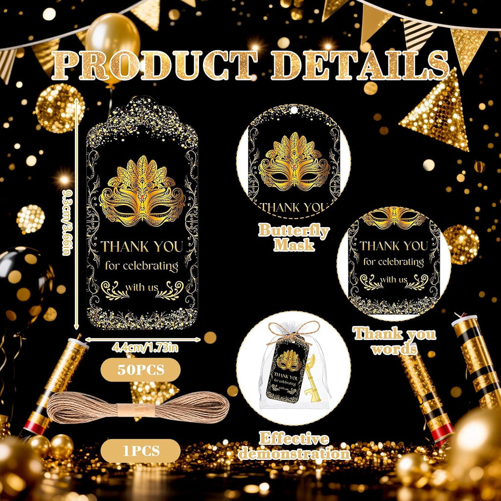 50Pcs Crown Mask Bottle Openers, Masquerade Party Wedding Favors Gifts Bulk | Zinc Alloy, Organza Bags, Thank You Tags, Masquerade Party, Weddings, Bridal Showers, Guest Return Gifts