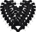 50pcs 2-1/2" Black Satin Ribbon Bows with Twist Tie Bows for Christmas Gift Packing&Wrapping (Black)