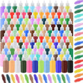 Wettarn 240 Pcs 1.25 oz Sand Art Bottle Kits 60 Colors of Sand and Bottle for Rangoli Art Painting DIY Drawing Favor Diwali Wedding Decoration Vase Glass Crafty Collection (Multicolor)