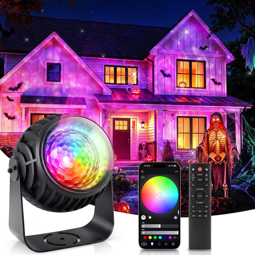 pikoy halloween projector outdoor with app, halloween decorations, main product view