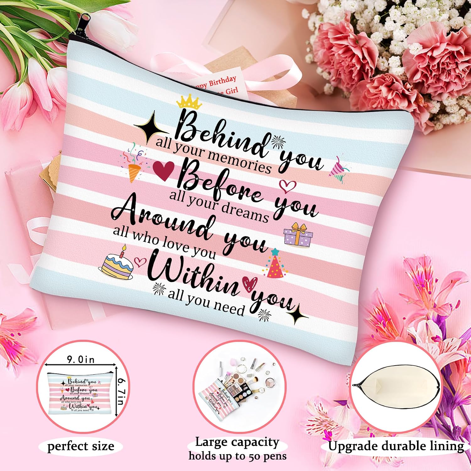 Birthday Gifts for 9 Year Old Girls, Gifts for 9 Year Old Girls, 7 Pieces 9th Beautiful Birthday Gift Basket Set , Cool 9th Decorations Birthday Gift for Daughter, Sister, Niece, Granddaughter.