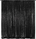 Poise3EHome Black Sequin Backdrop,8FT x 10FT Sequin Photography Backdrop Curtain for Party Decoration