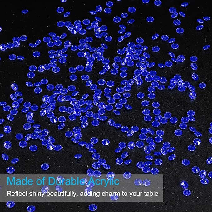 PATIKIL 10000 Pcs Wedding Table Scatter Confetti Crystals 4.5mm Acrylic Diamonds Vase Fillers Gems for Table Centerpiece Decorations Party Vase Beads, Dark Blue