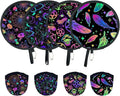 4Pcs Rave Round Foldable Hand Fan Japanese Foldable Fan Style Handheld Compact Cooling Fans,Round Folding Fan for Outdoor Games,Xmas Decoration,Festival,Party Favors,Travel,Events
