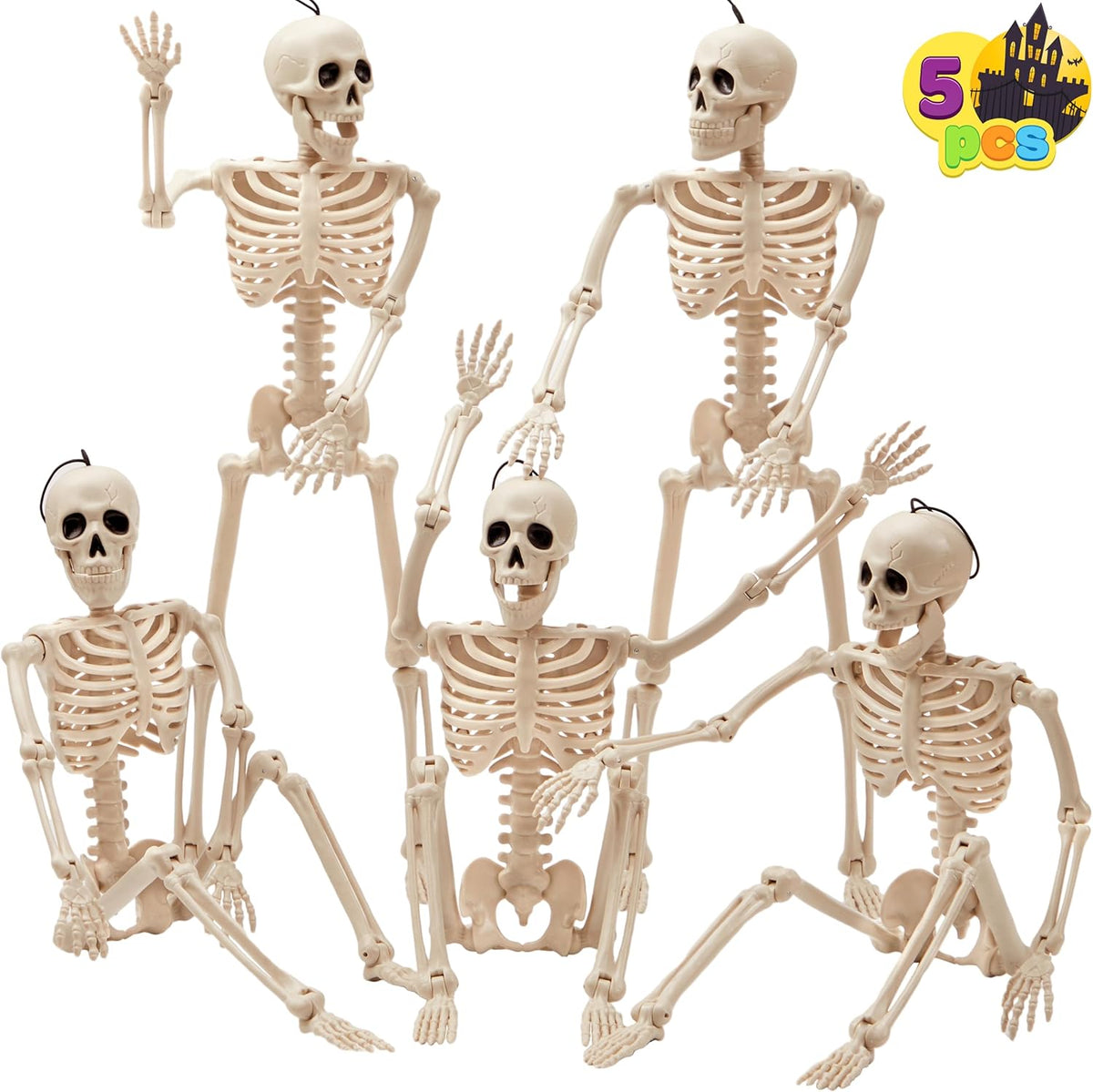 joyin 5 pcs posable halloween skeleton decor 16 shown in use