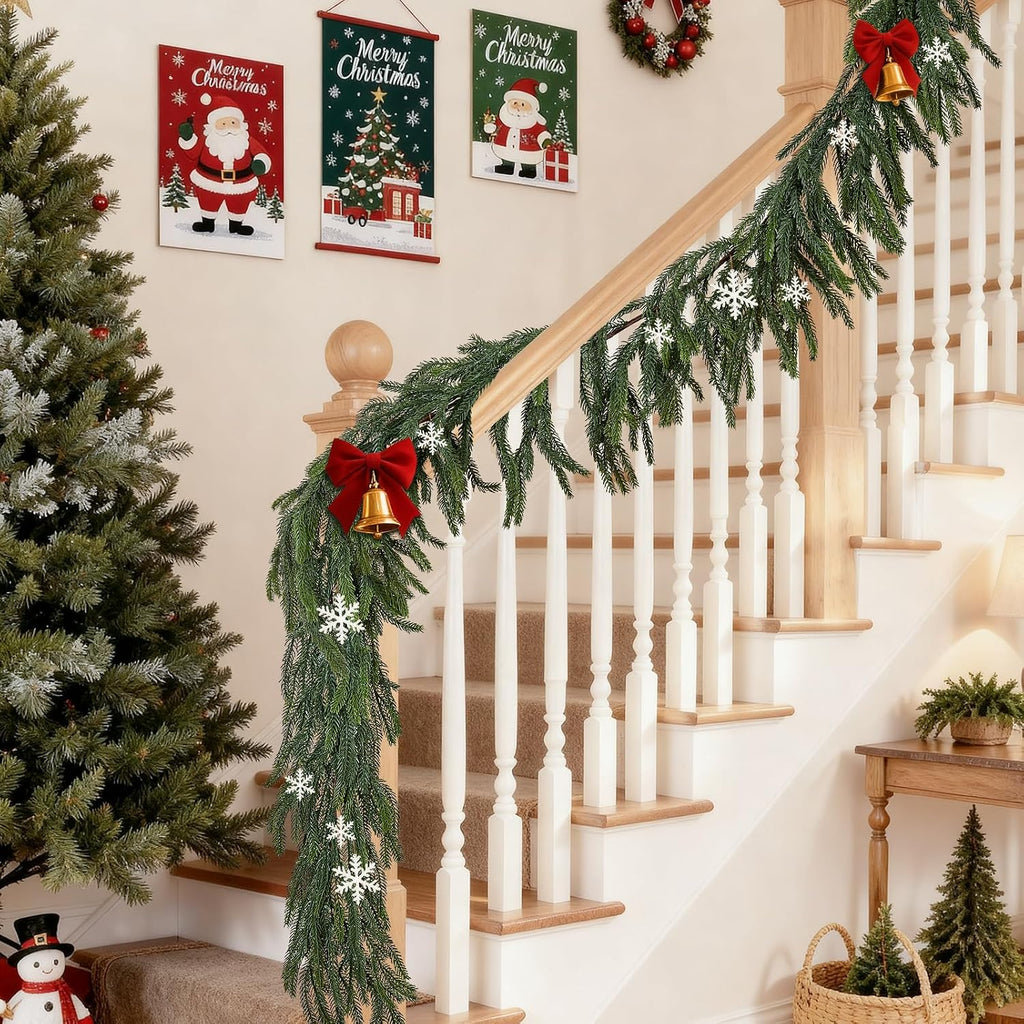 9 ft christmas norfolk pine garlands for mantel, package contents