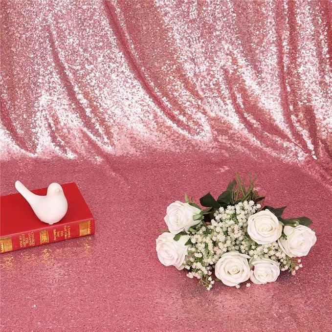 Eternal Beauty Fuchsia Pink Sequin Backdrop, 20x10 Ft Glitter Background Curtains for Shimmer Photography Party Wedding Birthday Back Drop Decor