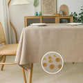 NLMUVW Square Burlap Table Cloth 54 x 54 Inch, Linen Tablecloth Water Resistant Farmhouse Rustic Textured Table Cover for Dining Kitchen Card