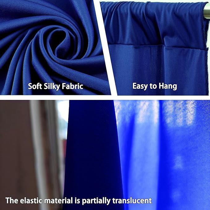 10 x 7 Feet Blue Backdrop Curtain for Partie, Background Curtains for Photoshoot, Birthday, Wedding, Halloween, Thanksgiving, Christmas Day, New Year Party Decorations 5Ft x 7Ft, 2 Panels