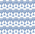 Blue Plastic Wine Glasses，Plastic Goblets for Parties，Drinking Glasses for Wedding Reception, Grand Event Party Supplies (48, Blue)