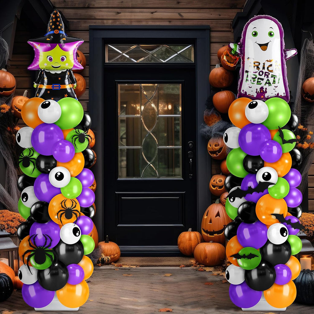 kasyat 2 sets halloween balloon column kit, witch shown in use