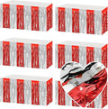 6 Pack 29x108 Inch Red Silver Wave Foil Fringe Table Skirts Metallic Banner for Tinsel Streamer Garland Backdrop for Parade Floats Wedding, Mother's Day, Birthday Mardi Gras Party Decorations