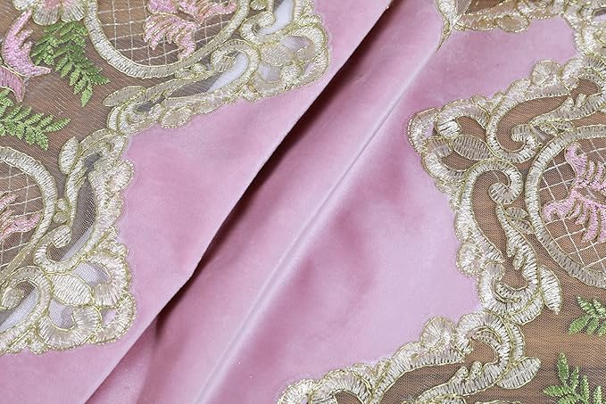vctops Damask Lace Patchwork Tablecloth Luxury Square Small Table Cover Elegant Floral Embroidered Lace Table Cloth for Party Kitchen Dinning Picnic Decoration (Type P,22"x22")