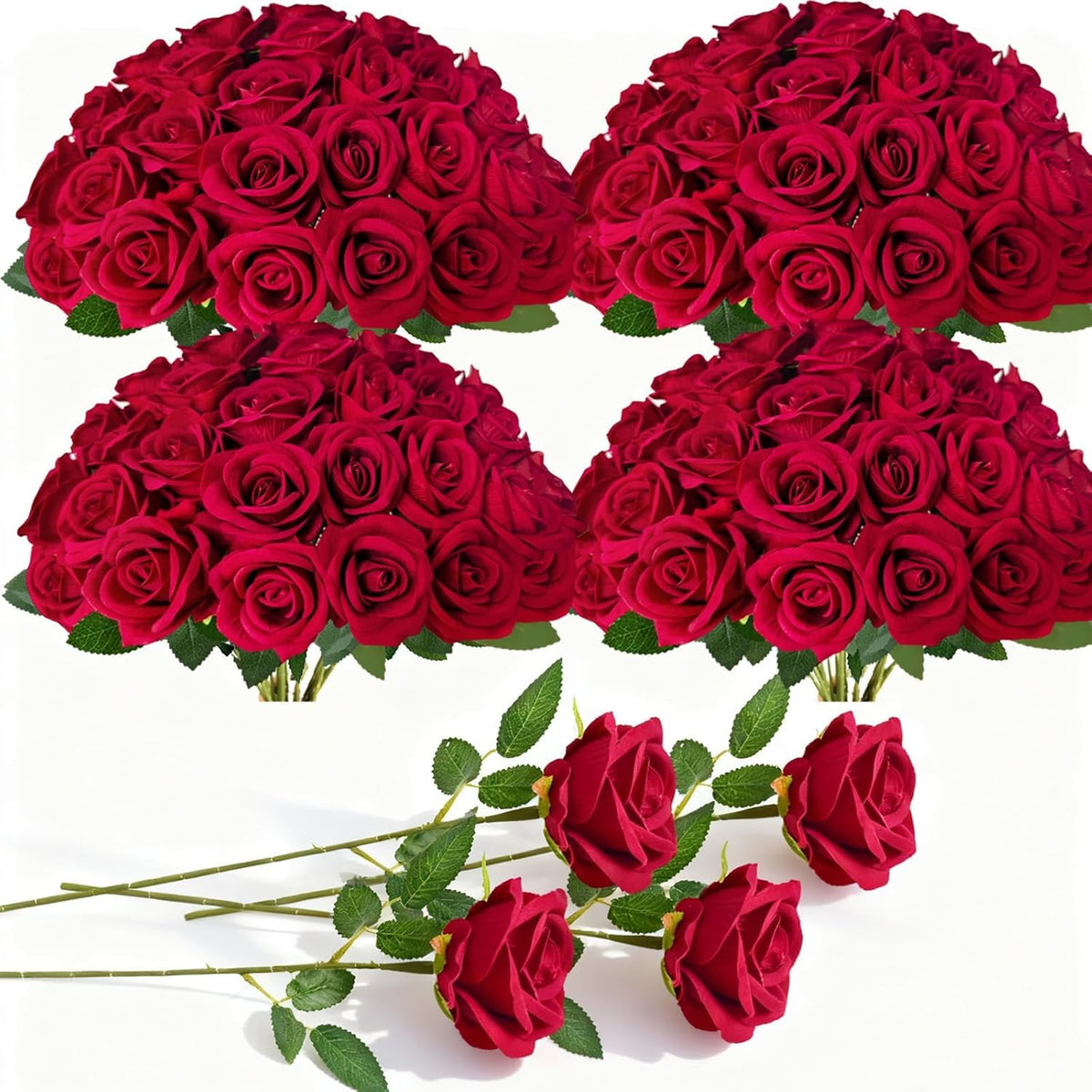 red fake roses artificial flowers bulk fake flowers, main product view