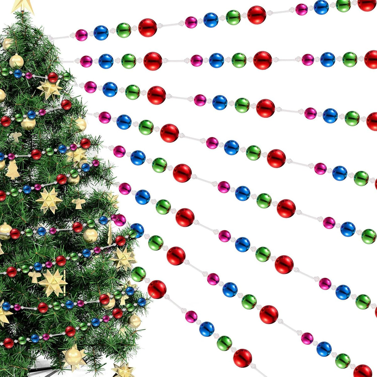 jetec 15ft christmas tree bead garland retro bead, main product view