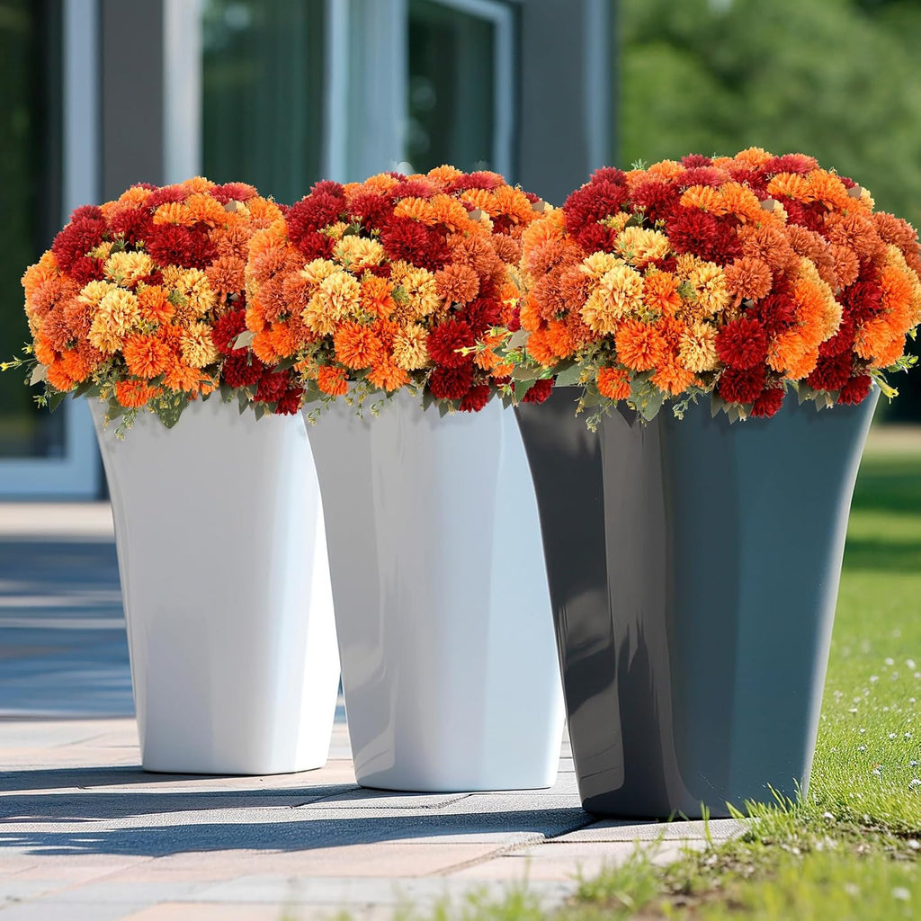 xunyee 12 pcs fall artificial flowers for outdoor, side view