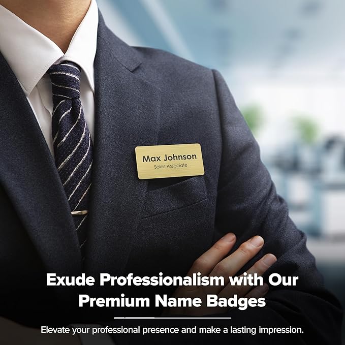 Name Tag, Magnetic Name Tags, Personalized Name Tags, 1.5 x 3 Inches, Durable Engravable Impact Acrylic Material, Made in The USA by My Sign Center (Classic Rectangle)