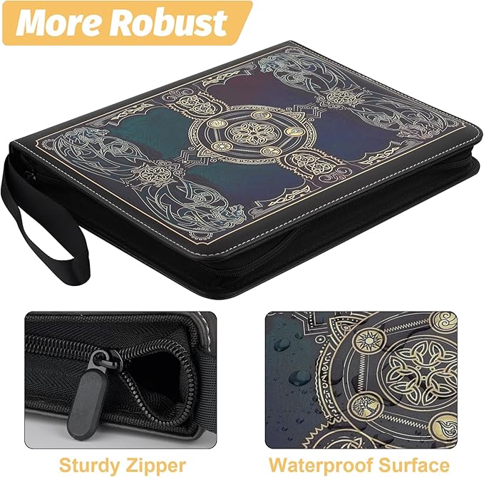 Card Binder for MTG Cards, Premium 9 Pocket Card Binder for Trading Cards, 720 Double Sided Pocket Collector Card Album for Standard Cards,Card Collection Folder for YGO/PTCG/Game Cards (Black Purple)