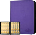 Trading Card Binder 16 Pocket, Foalgo PU Cover Card Binder for 1000+ Cards, Premium Trading Card Holder Folders, Double Sided Pocket Card Album for MTG, TCG (Purple)