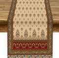 Boho Paisley Table Runner, Vintage Western Brown Dark Red Beige Flowers Leaves Print Table Runner for Kitchen Dining Table Wedding Holiday Party Decor, 13x60inch
