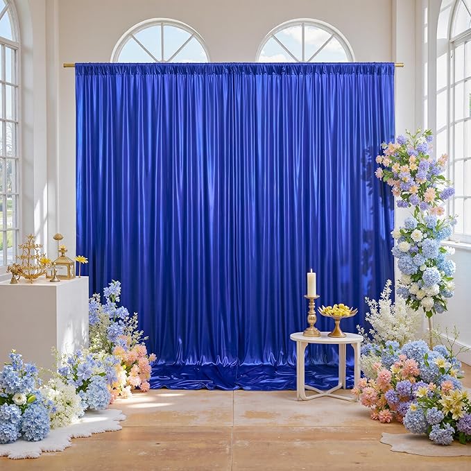 20x10ft Thick Royal Blue Glitter Backdrop Curtain Panels for Parties, Wrinkle Free Sequin Sparking Photo Backdrop Drapes, 4 Panels 5x10ft Shimmer Back Drop Cloth for Wedding Birthday Photography