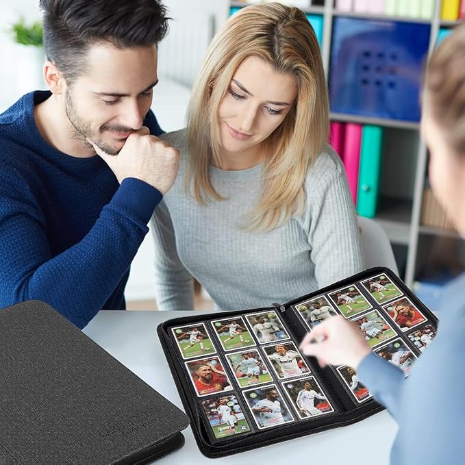 9 Pocket Card Binder, Premium Zip Trading Card Binder, 540 Double Sided Pocket PU Collection Binder, Collector Album, Card Folder for MTG, TCG, Sports Cards (Black)