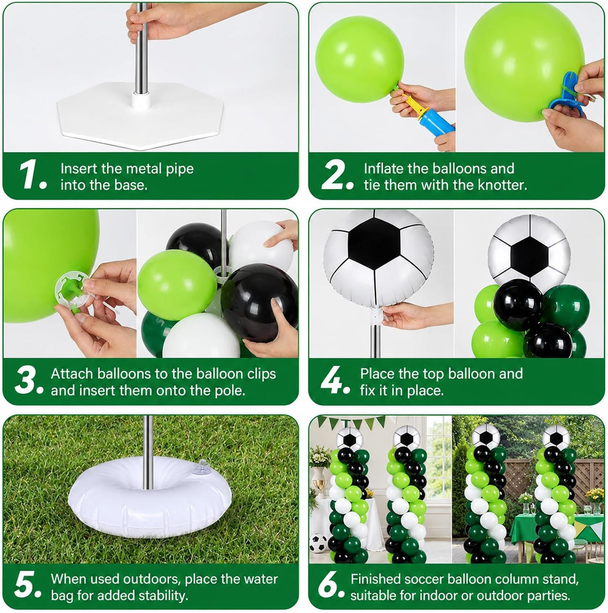 2 sets soccer balloon column stand adjustable sports, side view
